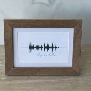 NEW I Love You A Bushel Soundwave Framed Wall Art 5x7in Black White Rustic
